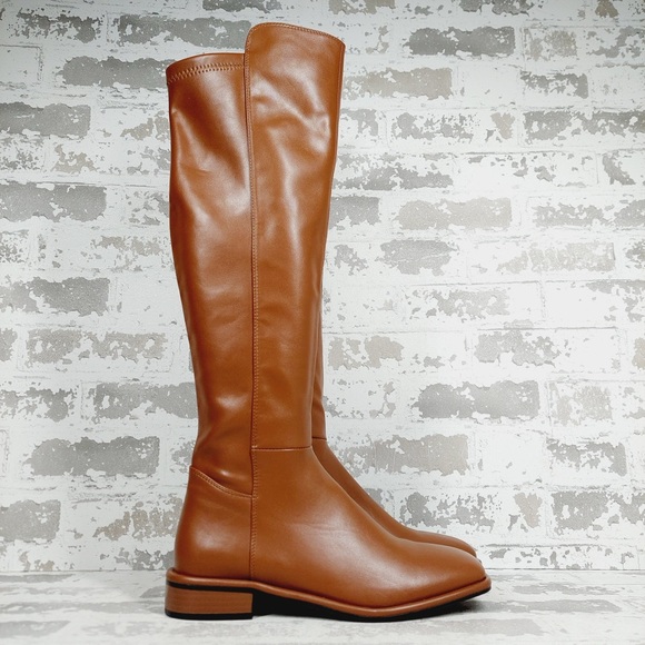 NEW TORGEIS Women’s Square Toe Brown Knee High Boots M347 - Picture 4 of 12